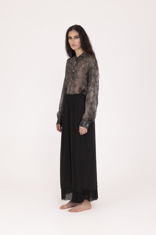 Sanctamuerte Black Double Layer Trousers