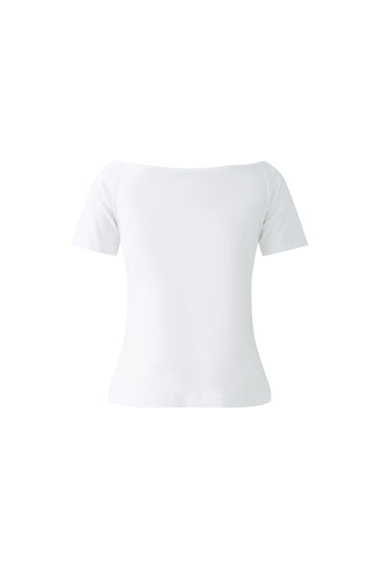 Oui Optic White Wide Neck T-Shirt