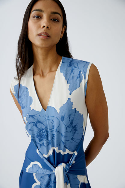 Oui Blue/White Floral Print Jumpsuit