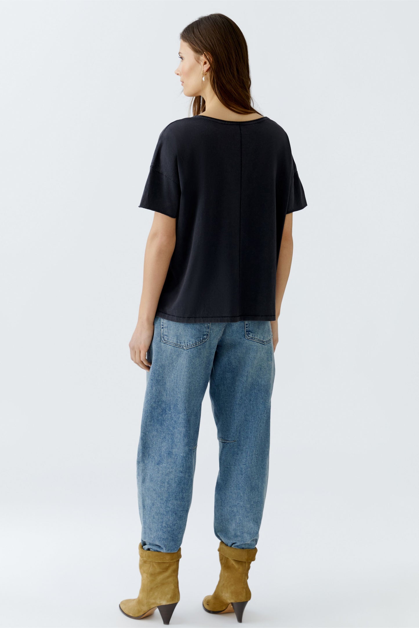 Oui Washed Out Black Wild at Heart T-Shirt