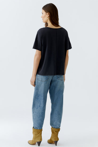 Oui Washed Out Black Wild at Heart T-Shirt