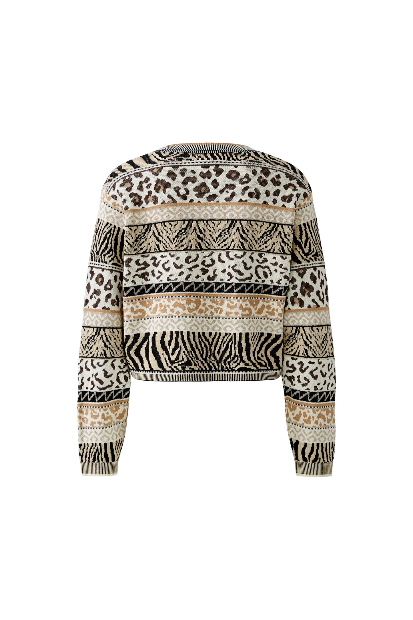 Oui Off-White/Black Animal Print Jumper