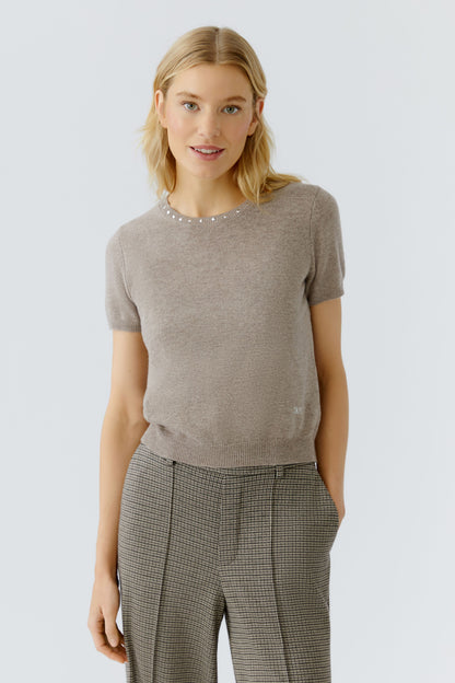 Oui Smokey Taupe Decorative Stone Jumper