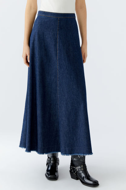 Oui Raw Denim Maxi Skirt
