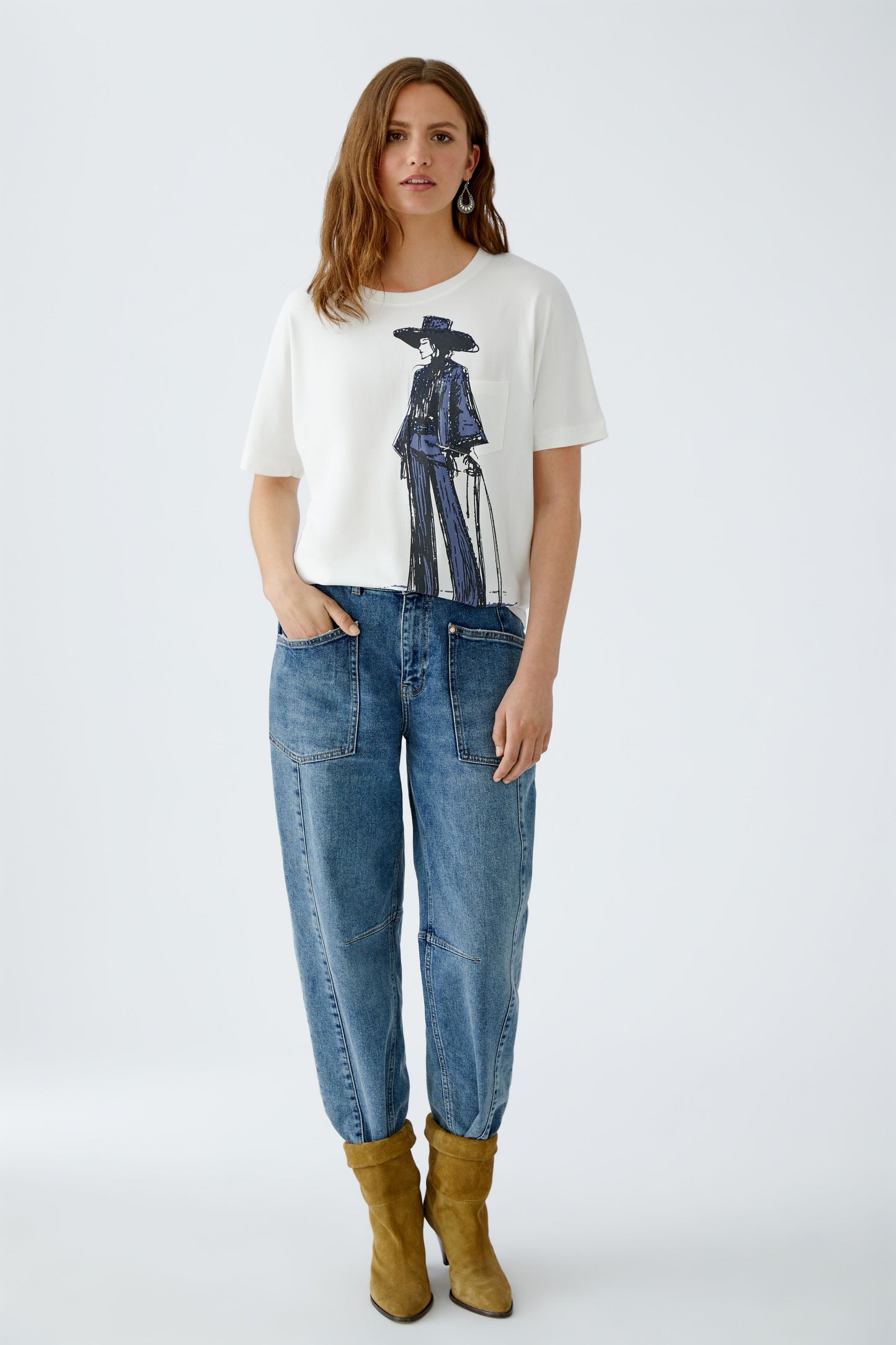 Oui Cloud Dancer Rodeo Girl T-Shirt