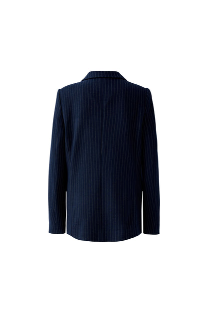 Oui Dark Blue/Camel Pinstripe Blazer
