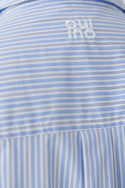 Oui Light Blue/White Stripe Embellished Shirt