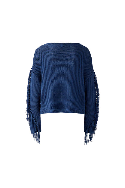 Oui Blue Fringe Jumper