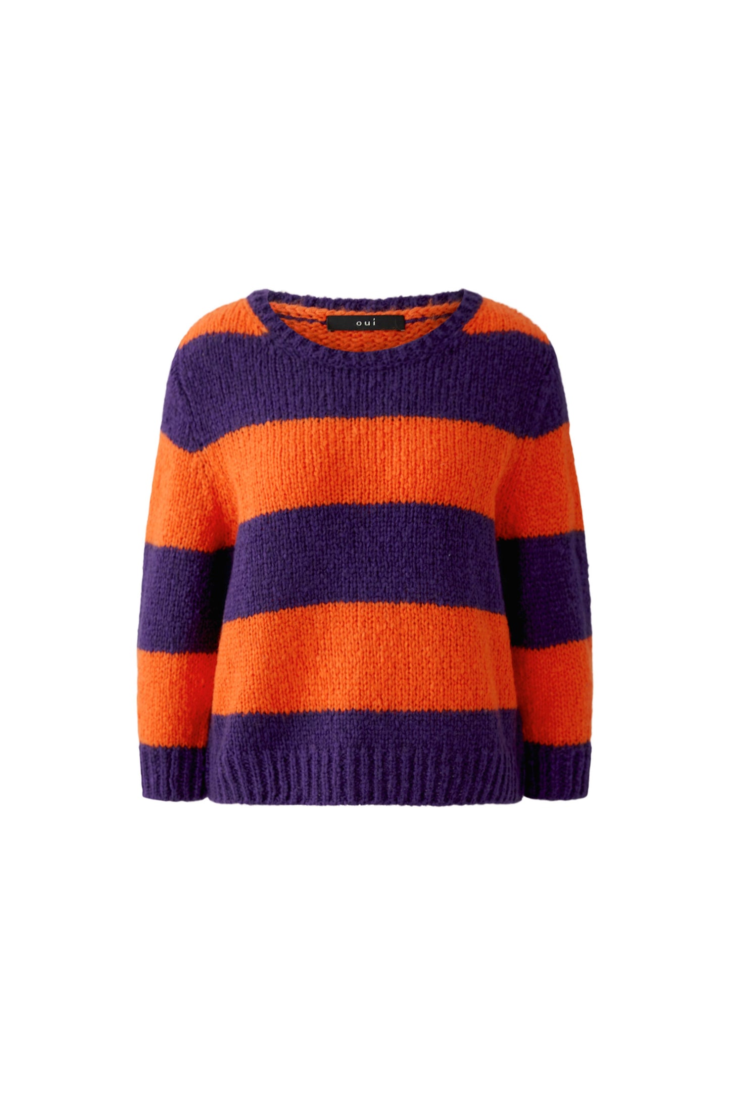 Oui ESMY Dark Violet/Orange Stripe Jumper