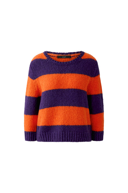 Oui ESMY Dark Violet/Orange Stripe Jumper