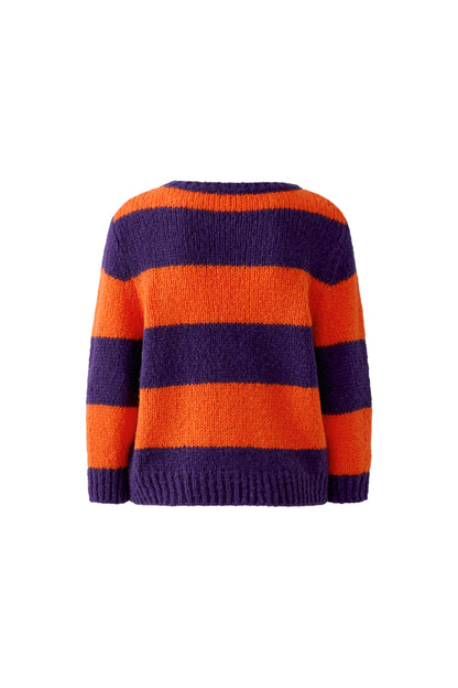 Oui ESMY Dark Violet/Orange Stripe Jumper