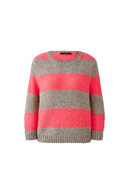 Oui Lt Brown/Rose Neon Stripe Esmy Jumper
