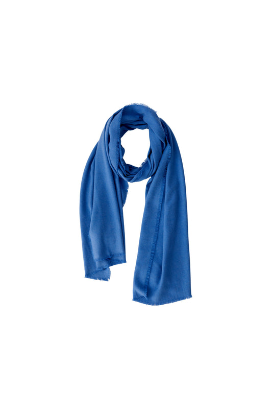 Oui Blue Fringe Edge Scarf