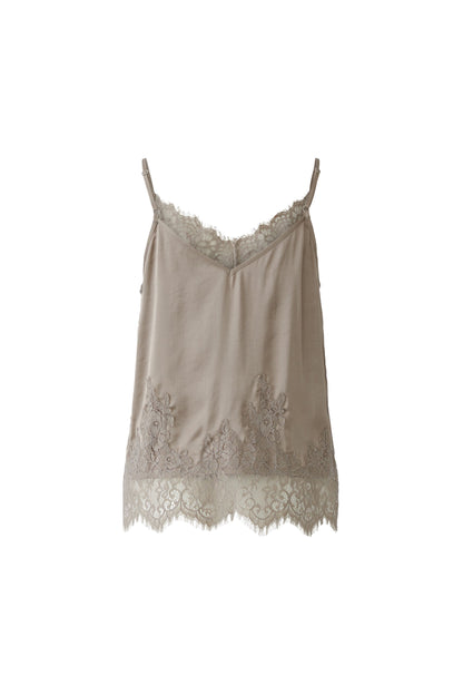 Oui Fungi Lace Trim Vest Top