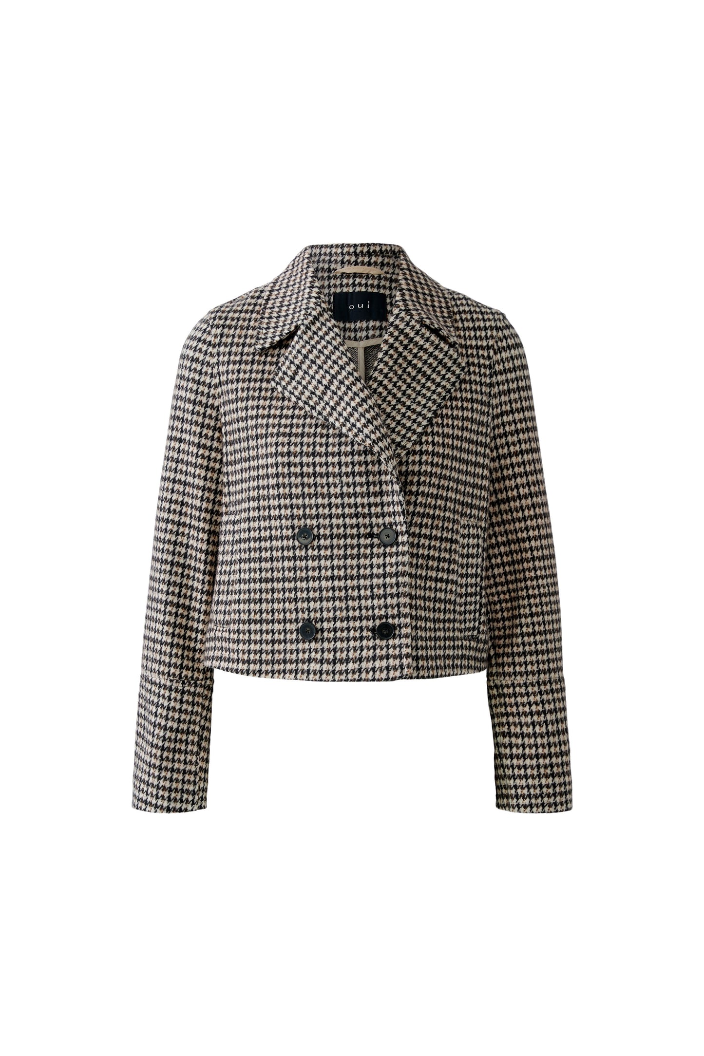 Oui Lt Stone/Brown Houndstooth Jacket