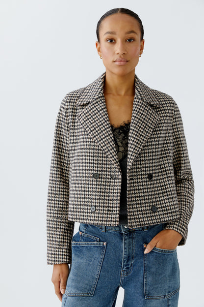Oui Lt Stone/Brown Houndstooth Jacket