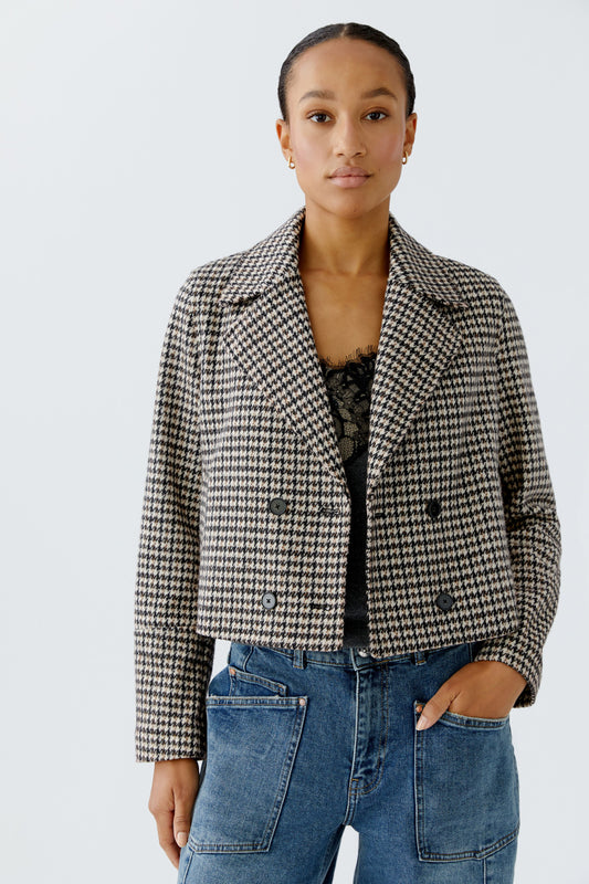 Oui Lt Stone/Brown Houndstooth Jacket