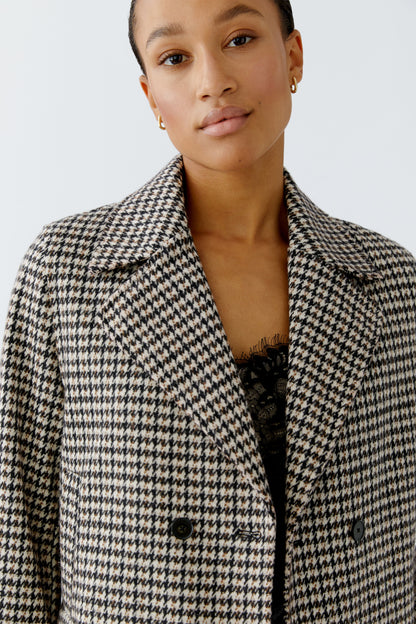Oui Lt Stone/Brown Houndstooth Jacket