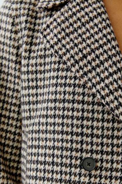 Oui Lt Stone/Brown Houndstooth Jacket