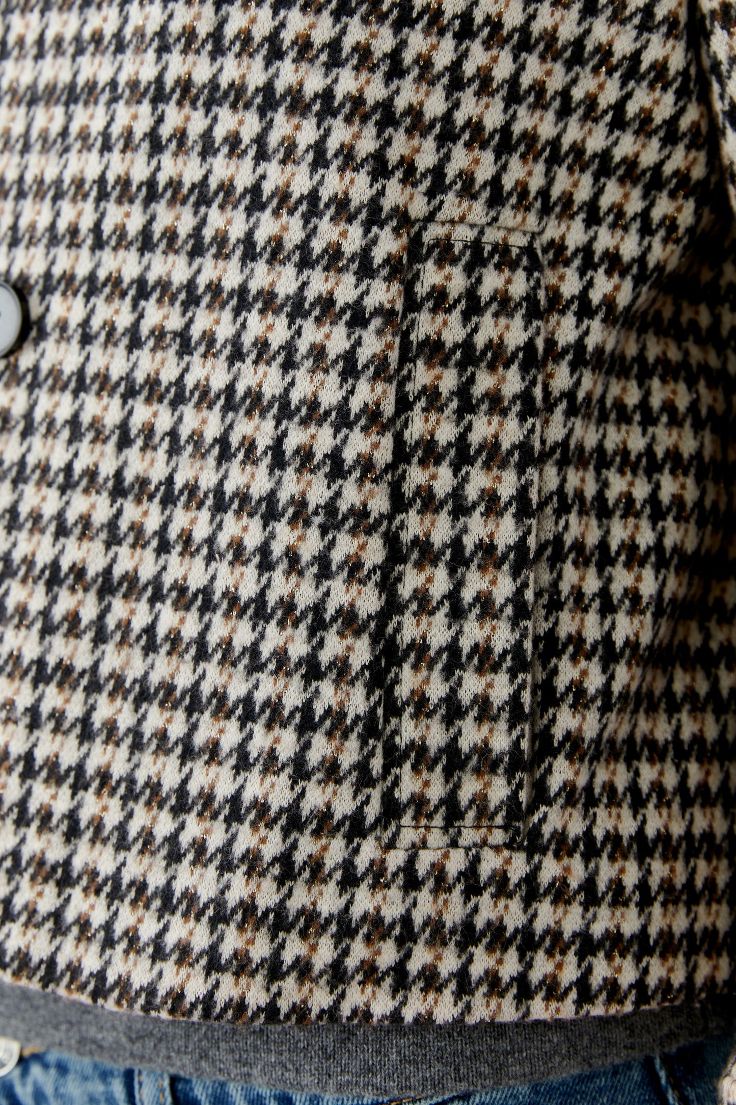 Oui Lt Stone/Brown Houndstooth Jacket