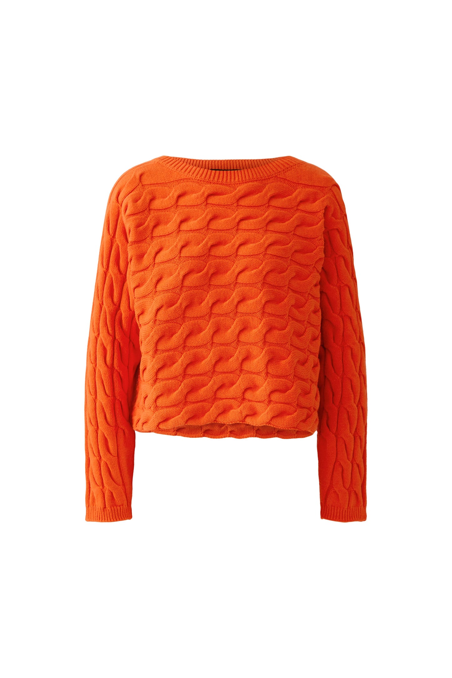 Oui SIRAH Orangeade Cable-Knit Jumper