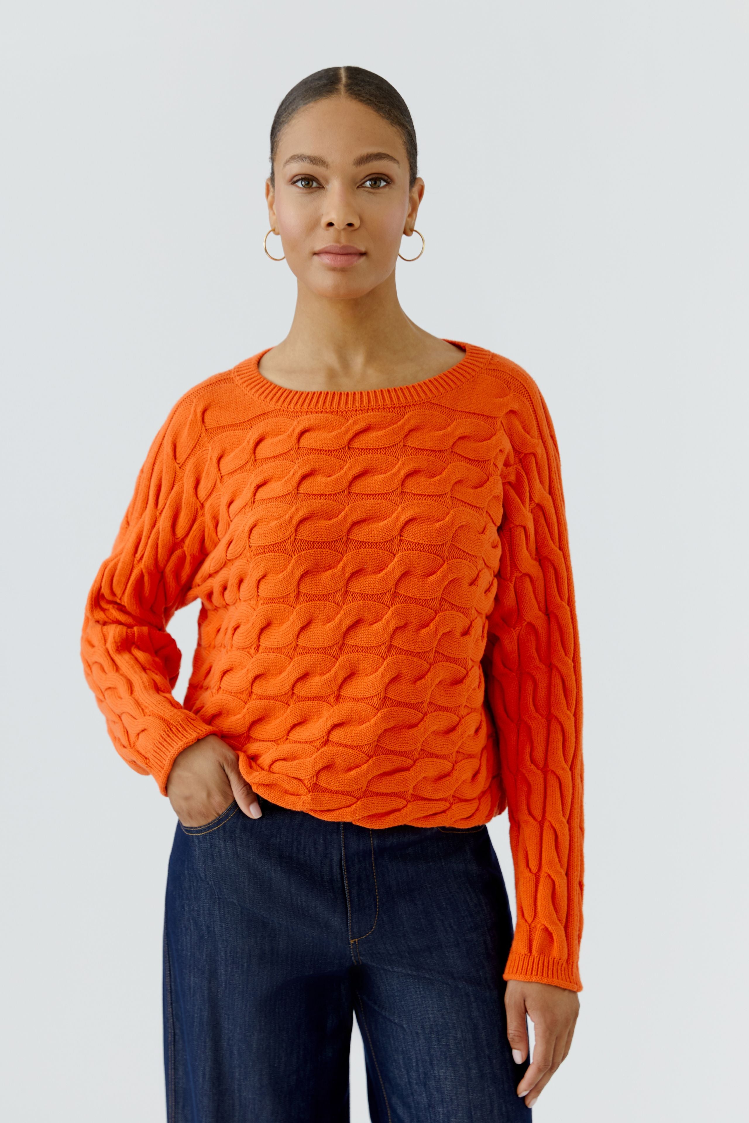 ら*じ様 SOL soonerorlaterHAND-KNITTED FLIGH Oui SIRAH Orangeade Cable-Knit Jumper – Jude Law Boutique