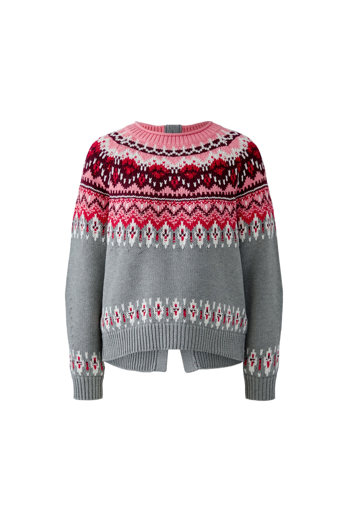 Oui Grey/Red Button Back Jumper