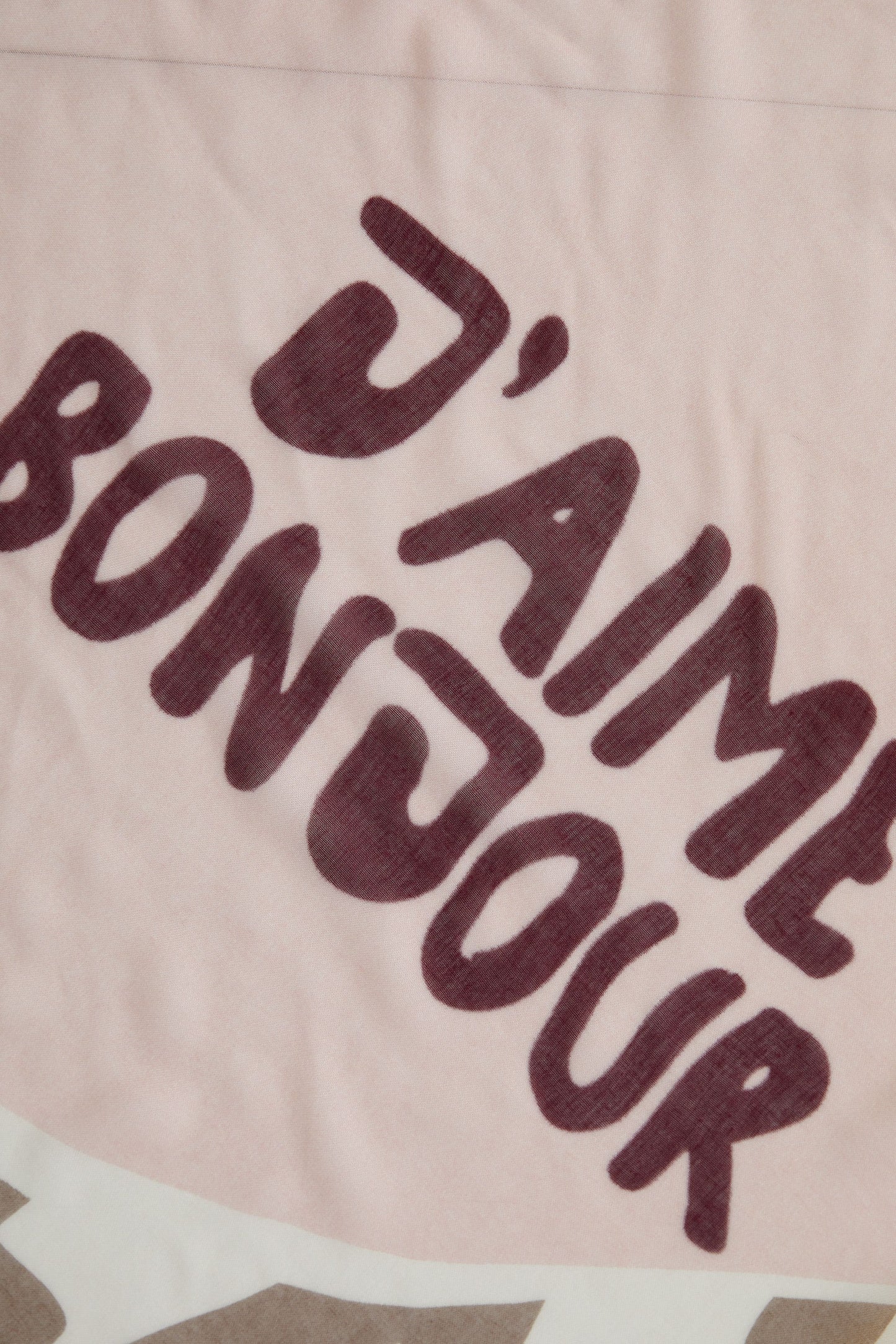 Oui Rose/Red J'aime Bonjour Print Scarf