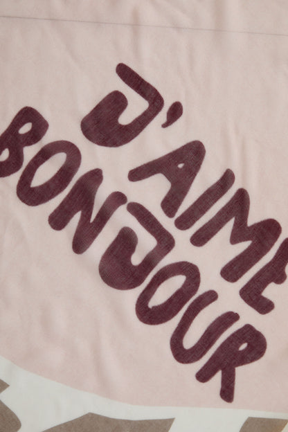 Oui Rose/Red J'aime Bonjour Print Scarf