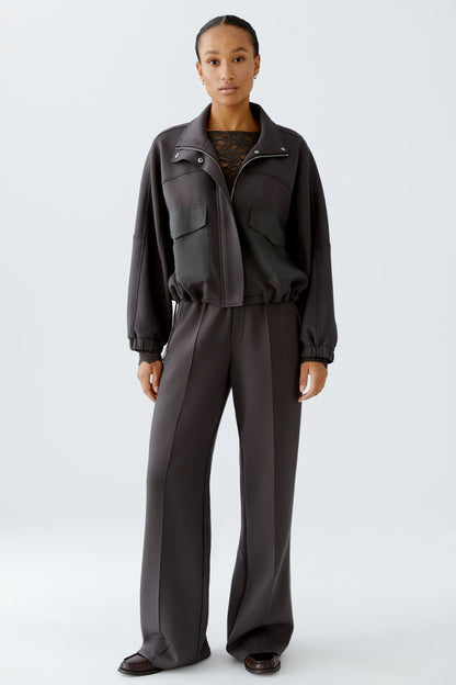 Oui Espresso Tonal Patch Pocket Jacketw