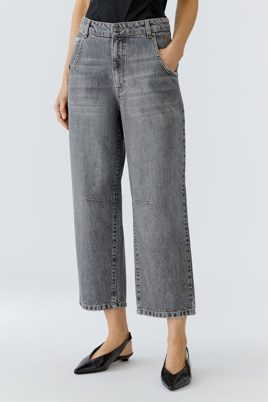 Oui Grey Melange Girlfriend Barrel Jeans