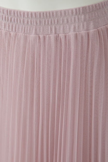 Oui Bleached Mauve Pleated Sparkle Skirt