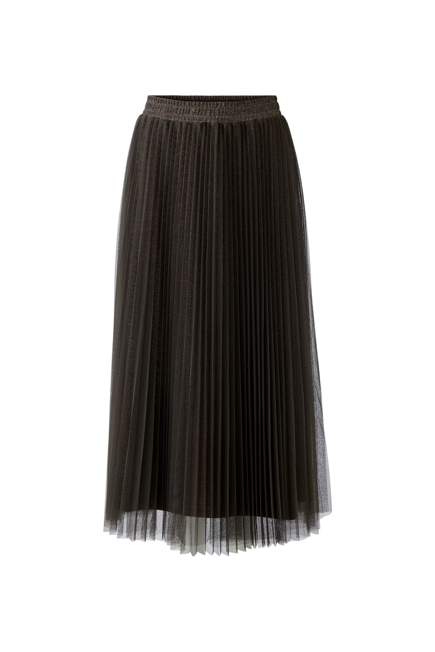 Oui Espresso Pleated Sparkle Skirt