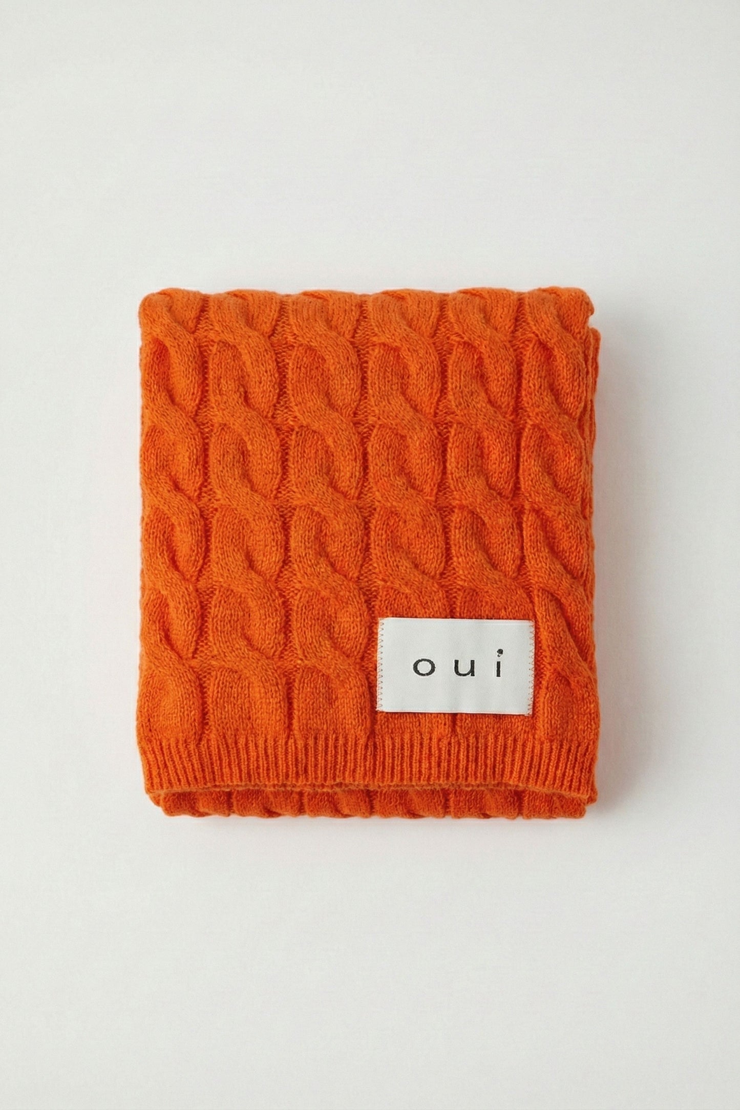 Oui Orangeade Cable Knit Scarf