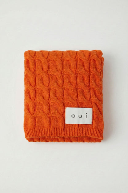 Oui Orangeade Cable Knit Scarf