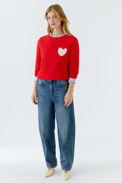 Oui High Risk Red Heart Jumper