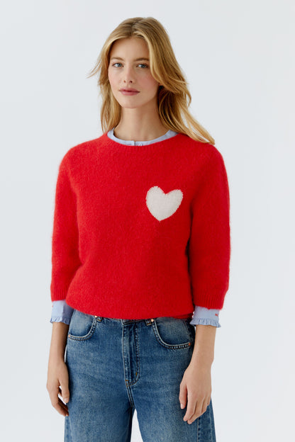 Oui High Risk Red Heart Jumper