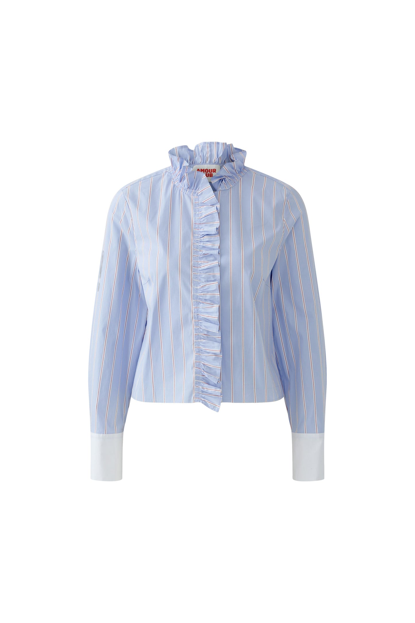 Oui Light Blue/Rose Stripe Blouse