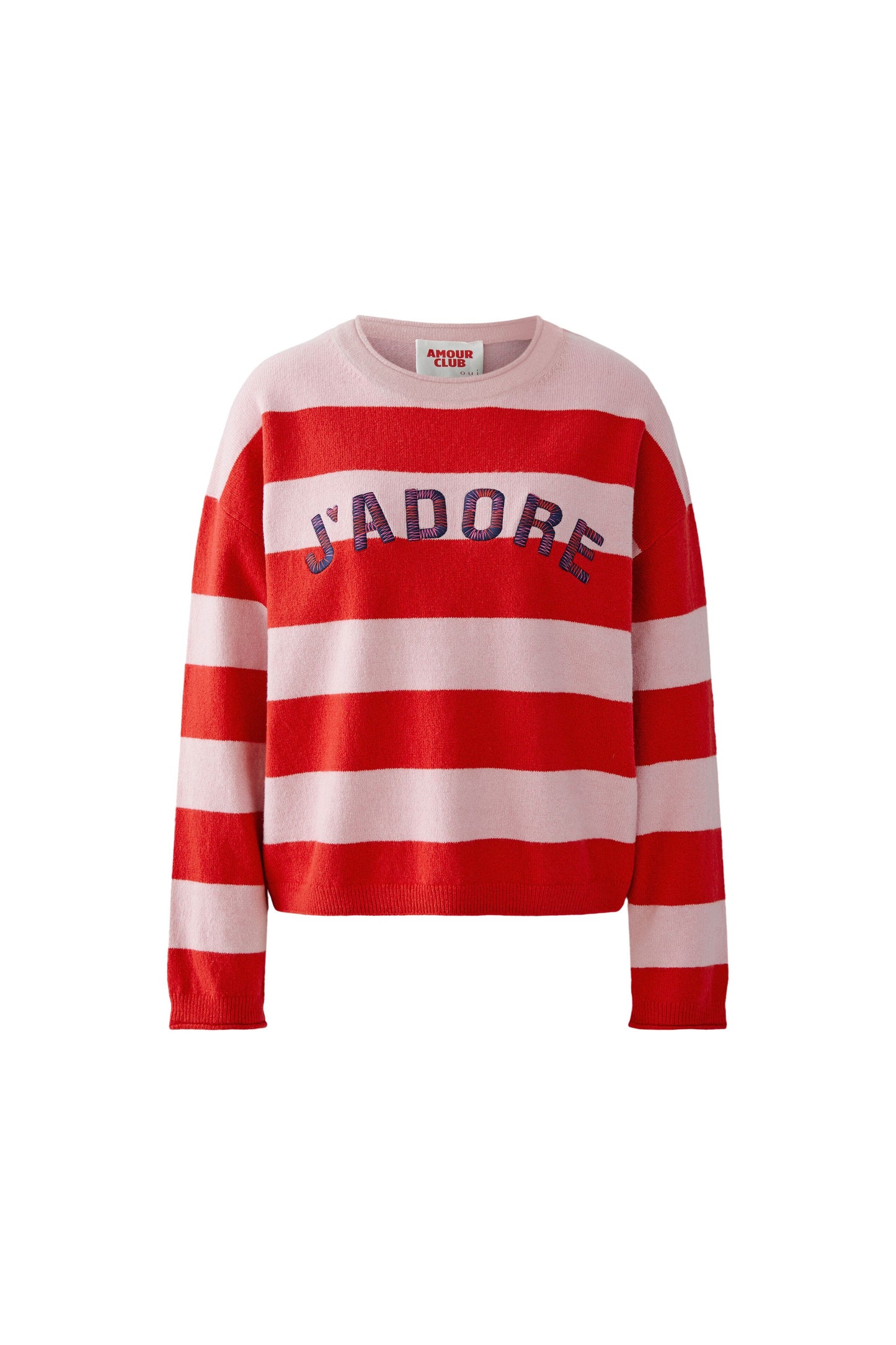 Oui Pink/Rose Stripe J'ADORE Jumper
