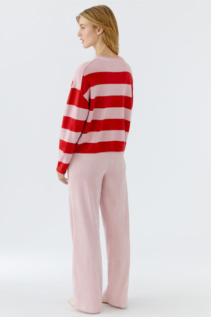 Oui Pink/Rose Stripe J'ADORE Jumper