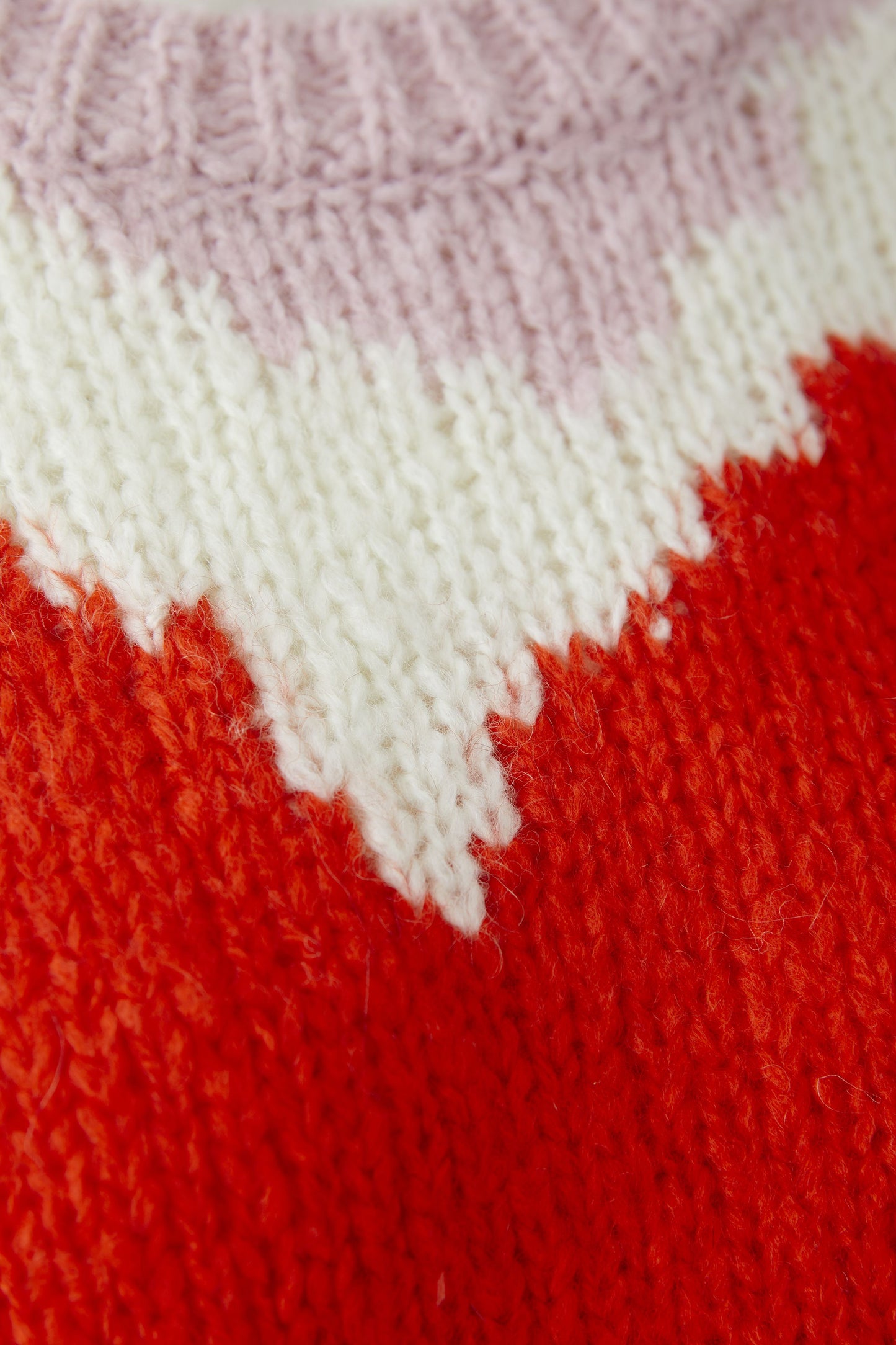 Oui Red/Rose Heart Jumper