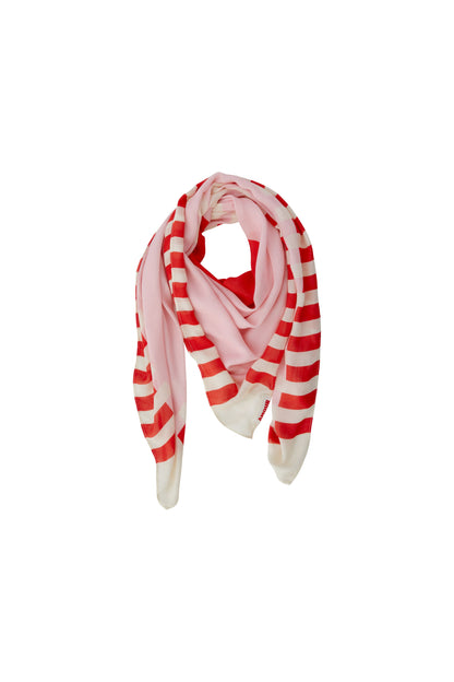 Oui Rose/Red Stripe J'ADORE Scarf