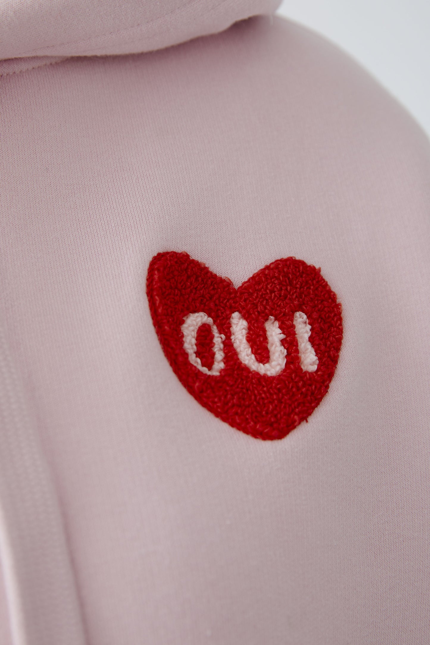Oui Bleached Mauve/ Red Heart Hoodie