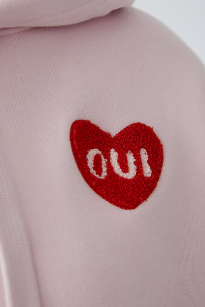 Oui Bleached Mauve/ Red Heart Hoodie