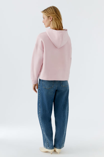 Oui Bleached Mauve/ Red Heart Hoodie