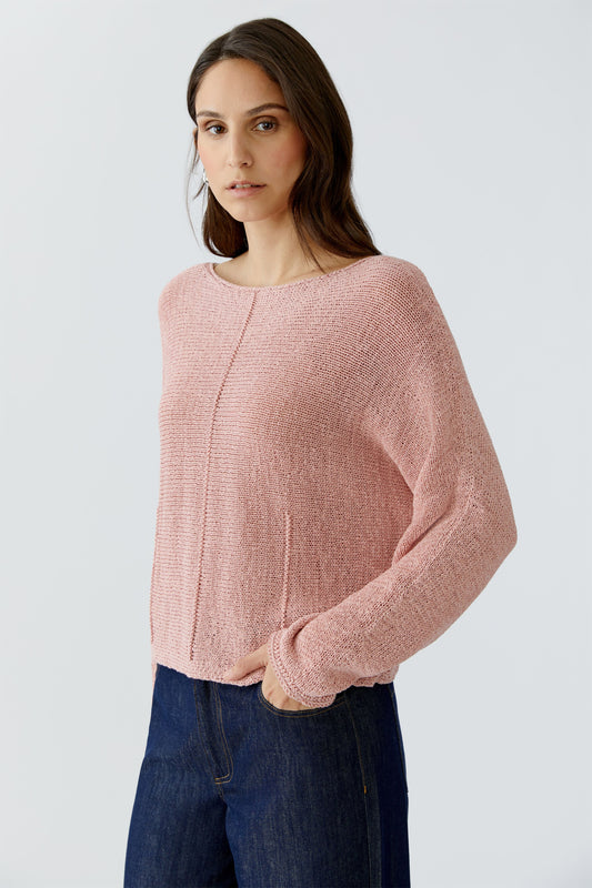 Oui Dusty Rose Ribbon Yarn Jumper