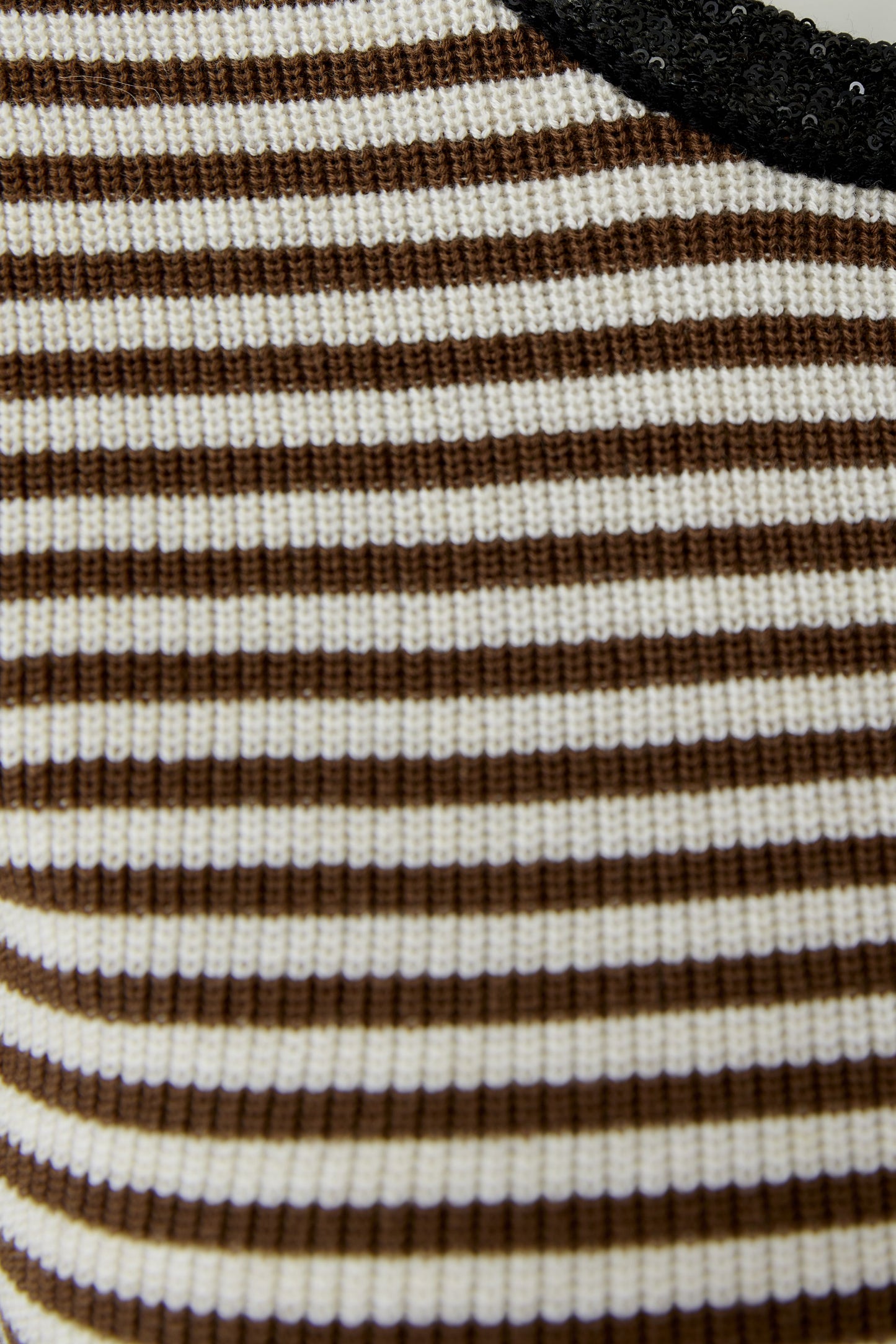 Oui Brown/White Stripe SS Jumper