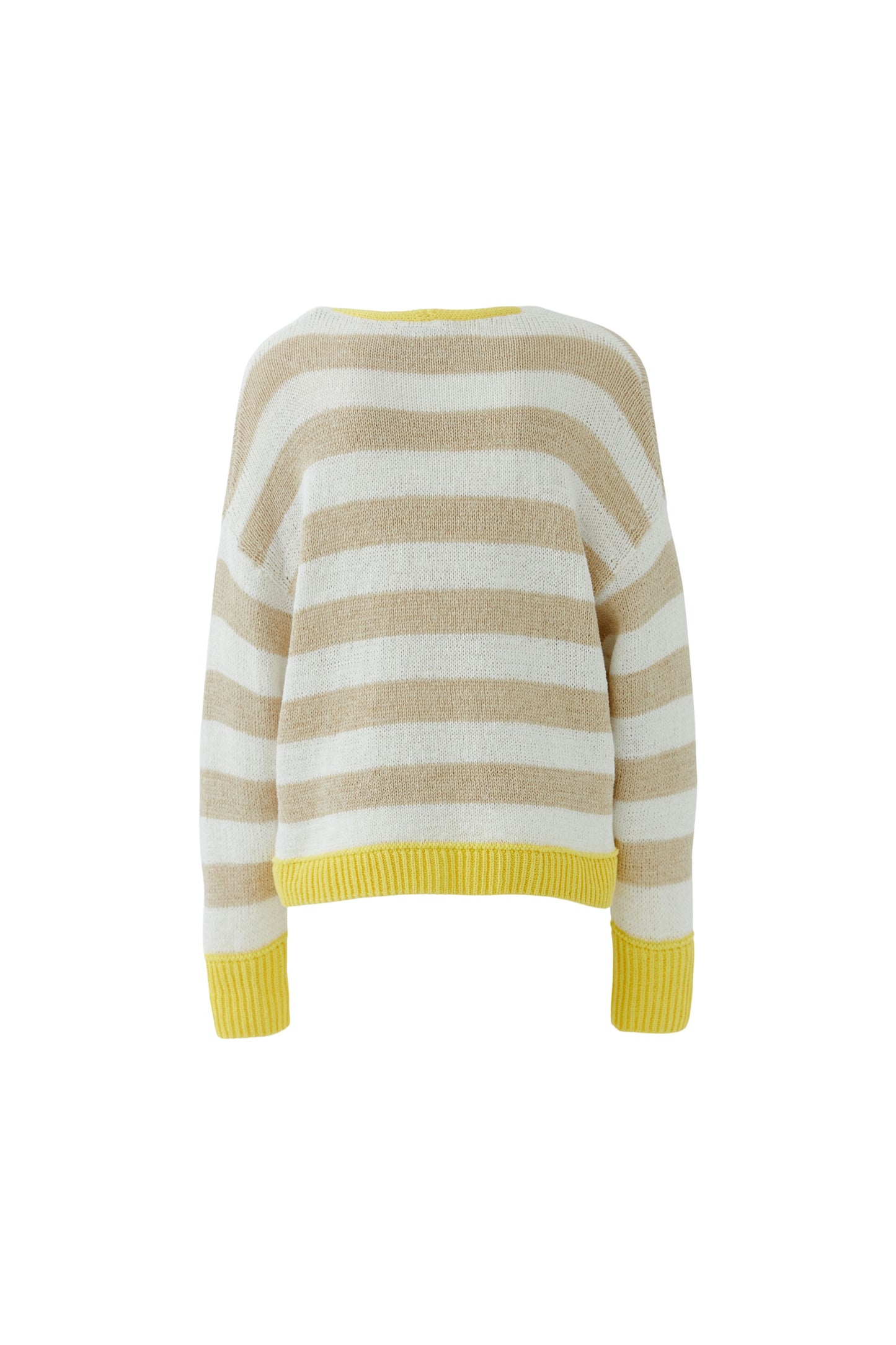 Oui White/Camel Stripe Jumper