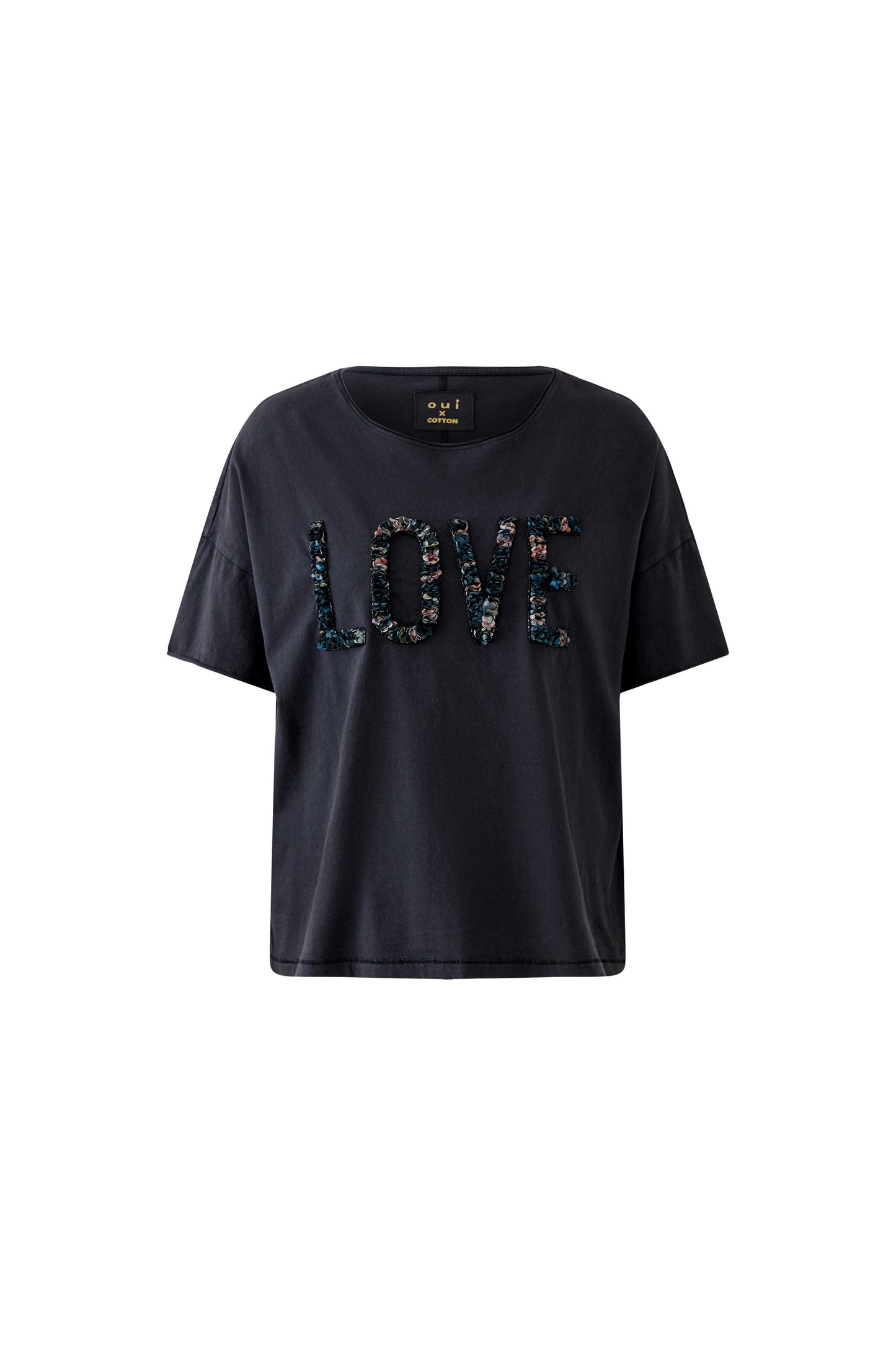 Oui Washed Out Black LOVE T-Shirt