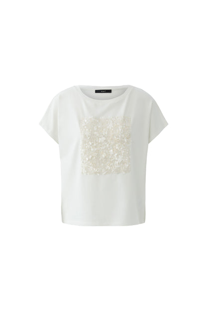 Oui Cloud Dancer Sequin T-Shirt